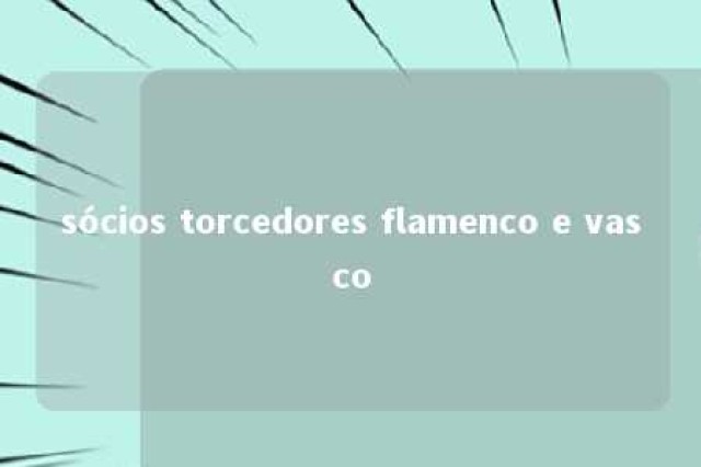 sócios torcedores flamenco e vasco 