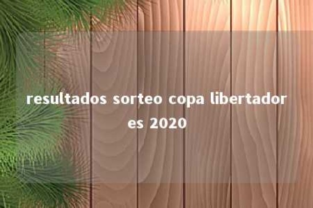 resultados sorteo copa libertadores 2020 