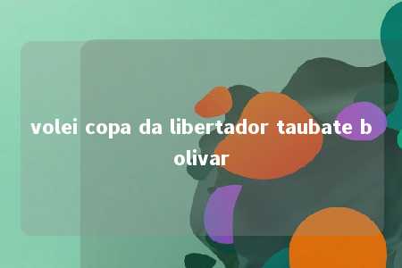 volei copa da libertador taubate bolivar